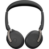 Wireless Jabra EVOLVE 2 65 FLEX headset featuring ANC, dual connectivity, and clear voice transmission for professional calls.