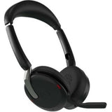 Jabra EVOLVE 2 65 FLEX UC headset with ANC, foldable design, dual connectivity, and voice-isolating microphone for professionals.