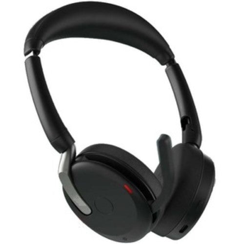 Jabra EVOLVE 2 65 FLEX UC stereo headset with noise cancellation, foldable design, and comfortable wireless connectivity.