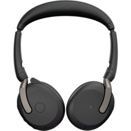 Jabra EVOLVE 2 65 FLEX UC headset: portable design, ANC, superior sound quality, and voice-isolating microphone.