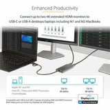 USB-C to Dual-HDMI Adapter 4K 60Hz PD