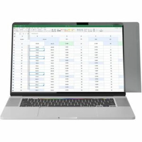 Laptop privacy screen for 14" MacBook Pro, featuring anti-glare filter, reversible design, and 51% blue light reduction.