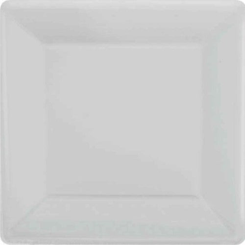 Paper Plates 17cm Square 20CT  - Silver  - Pack of 20