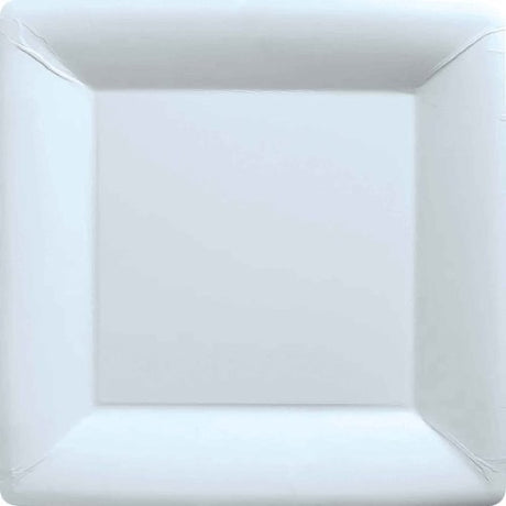 Square Frosty White paper plates, 23cm, pack of 20, eco-friendly, perfect for gatherings and outdoor events.