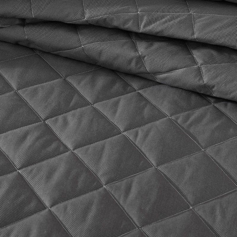 BEDSPREAD - LOGAN & MASON Essex Charcoal (Queen)