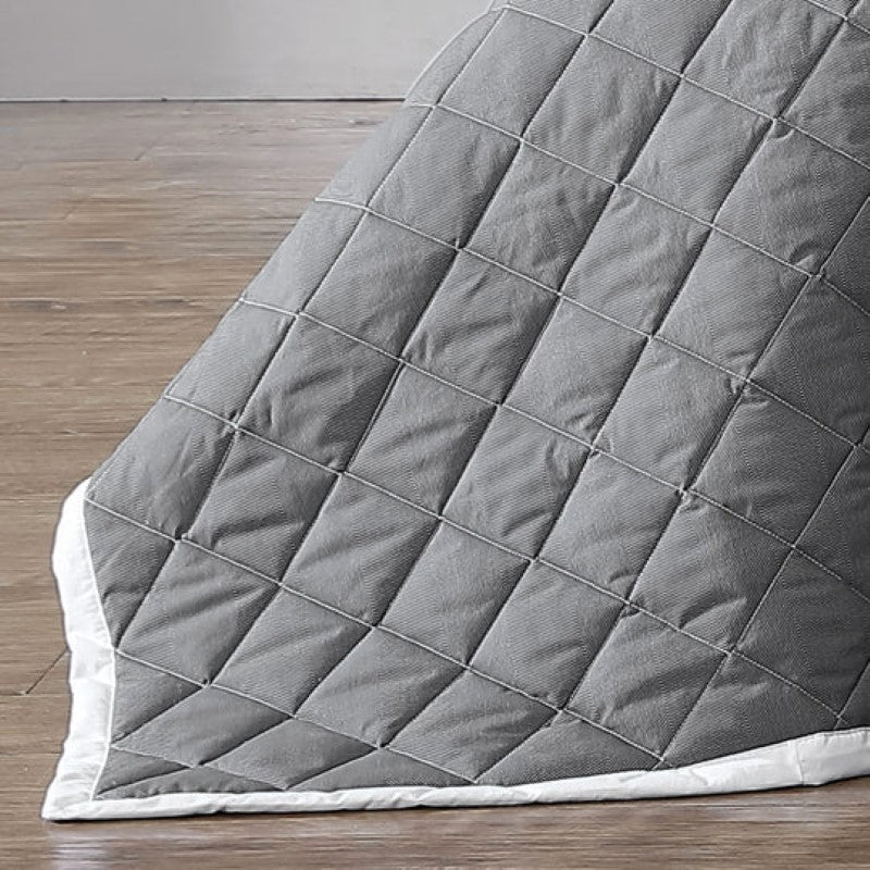 BEDSPREAD - LOGAN & MASON Essex Charcoal (Queen)