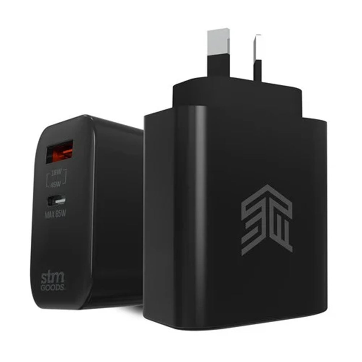 Power Adapter - STM Goods Dual Port USB-C and USB-A 65W (Black )
