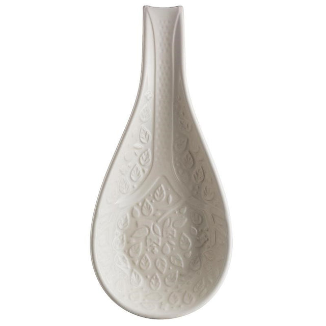 Mason Cash Forest Spoon Rest featuring intricate woodland designs, cream stoneware, 27x12x4cm, practical and elegant kitchen accessory.