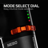 Nebo Luxtreme SL 75 spotlight with 780 lumens, 3/4 mile beam, rechargeable, rugged design, and multiple light modes.