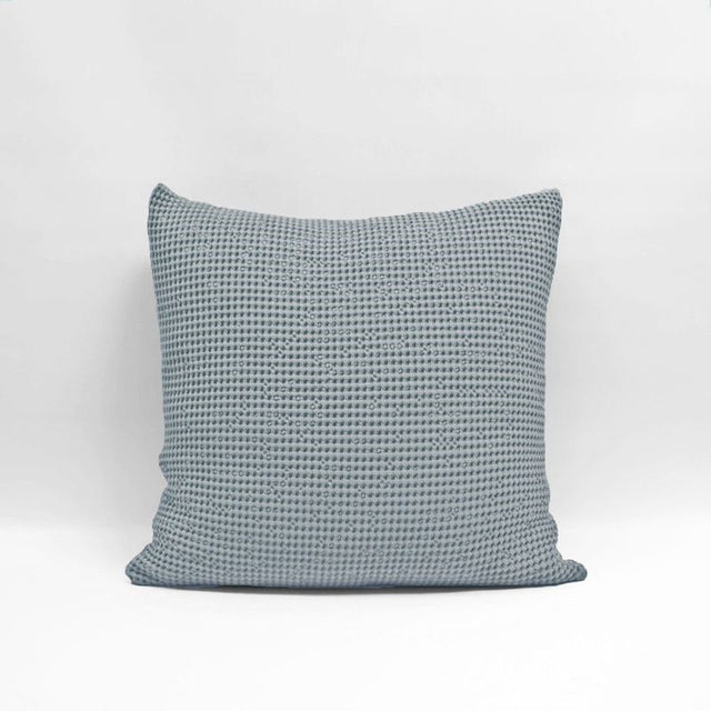 Smoke Euro Pillowcase by Baksana featuring a deep waffle texture, made from OEKO-TEX® certified cotton with zip closure.