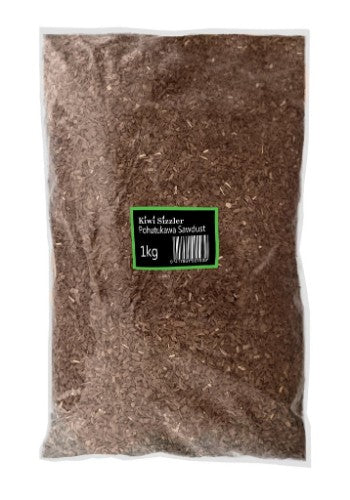 Pohutukawa sawdust for smoking, 1kg bag ideal for enhancing flavor in fish with Kiwi Sizzler smokers.