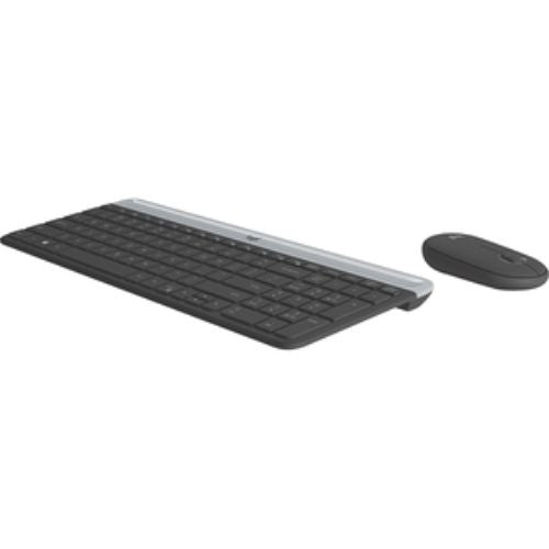 Logitech MK470 Slim Wireless Combo features a sleek, compact design with a whisper-quiet keyboard and ambidextrous mouse.