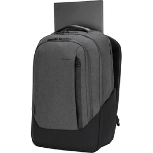 Eco-friendly Targus Cypress Hero backpack for 15.6" notebooks, made from 26 recycled water bottles, with ergonomic design.