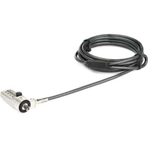 2m (6ft) laptop cable lock with resettable 4-digit combination, designed for ultimate device security and portability.