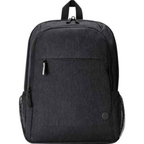 Stylish HP Prelude Pro backpack for 15.6" notebooks, made from recycled fabric with safety features for device protection.