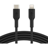 Belkin 1m Lightning/USB-C Data Transfer Cable in black, designed for fast charging and data sync for Apple and USB-C devices.