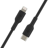 Belkin 1 m Lightning/USB-C cable for fast data transfer and charging, compatible with Apple and USB-C devices in sleek black.