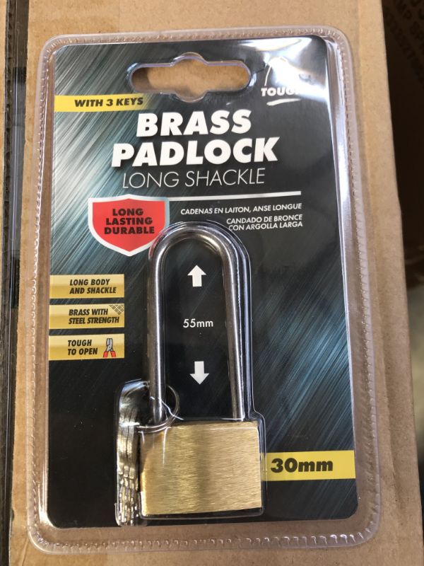 Brass Padlock - Long Shackle 30mm (Set of 6)
