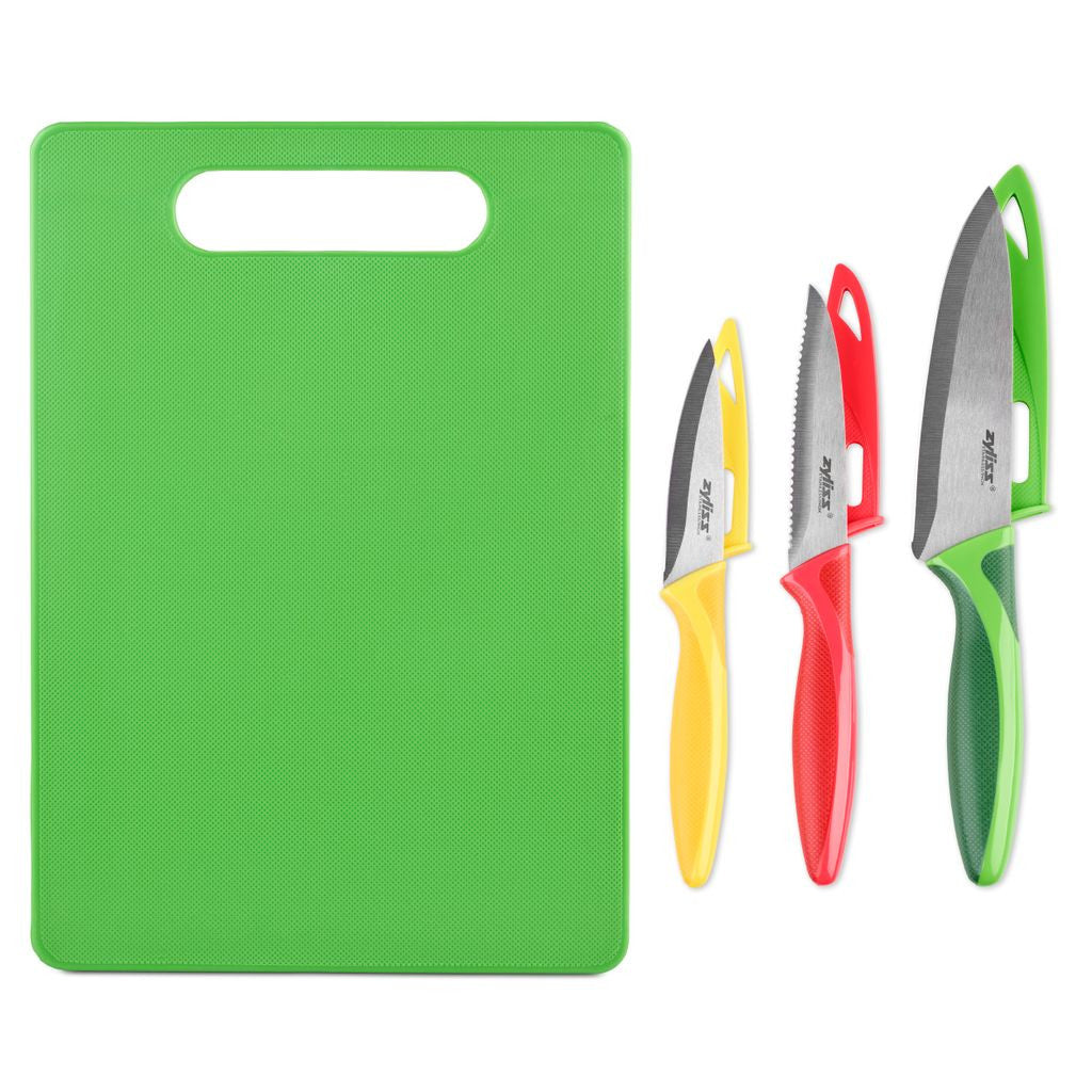 Chopping Board & 3pc Knife Set