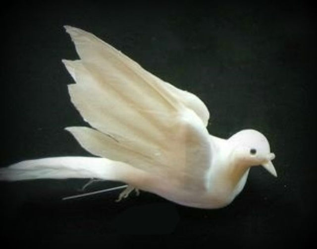 7-inch Flying Dove Ornament with glitter, symbolizing peace and love, ideal for Christmas decor and seasonal crafts.