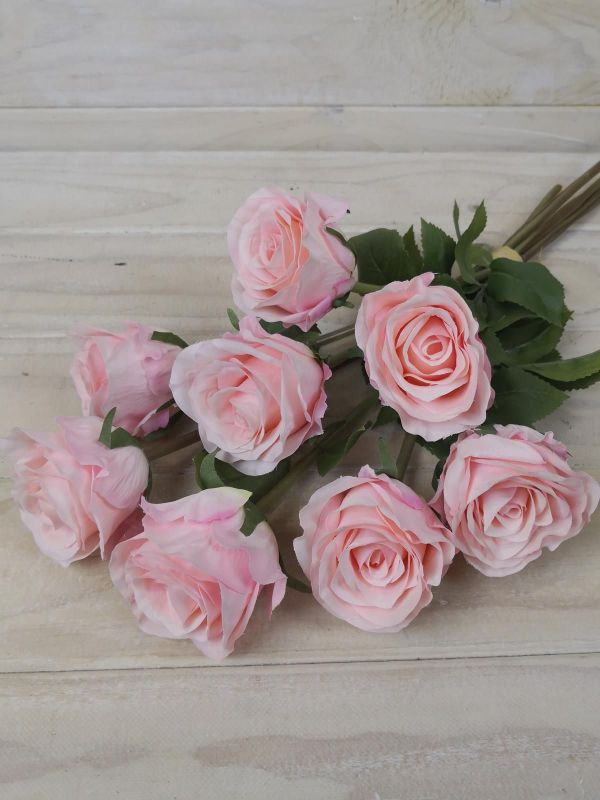 Artificial Rose Bud Bundle X 8 (Pink)