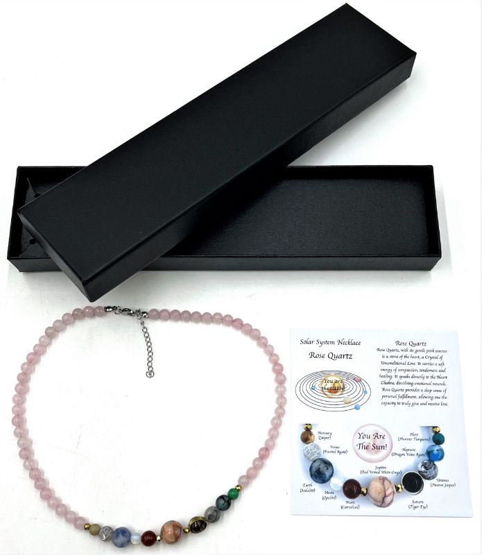 Solar System Necklace - Rose Quartz