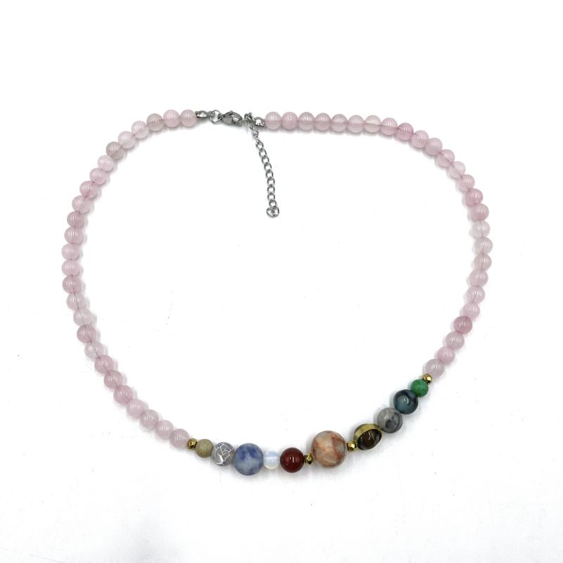 Solar System Necklace - Rose Quartz