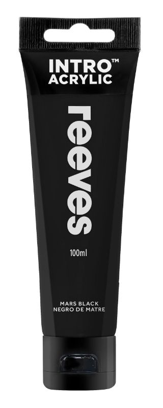 REEVES INTRO ACRYLIC PAINT 100ML - MARS BLACK 630