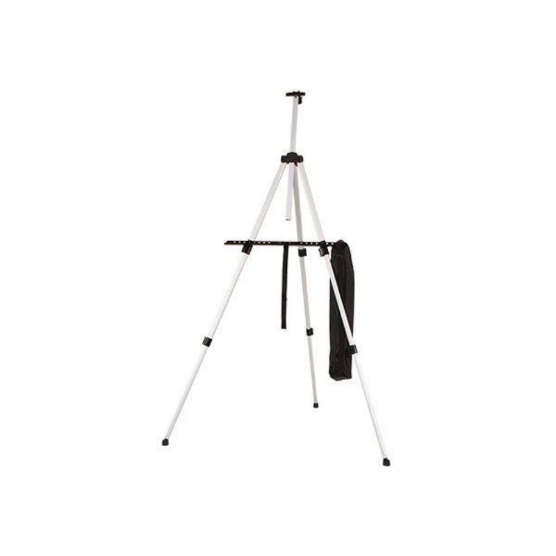 Portable aluminum sketch easel, lightweight, easy to set up, perfect for indoor/outdoor use, folds for convenient storage.