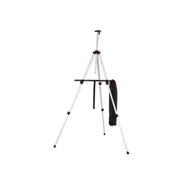 Portable aluminum sketch easel, lightweight, easy to set up, perfect for indoor/outdoor use, folds for convenient storage.