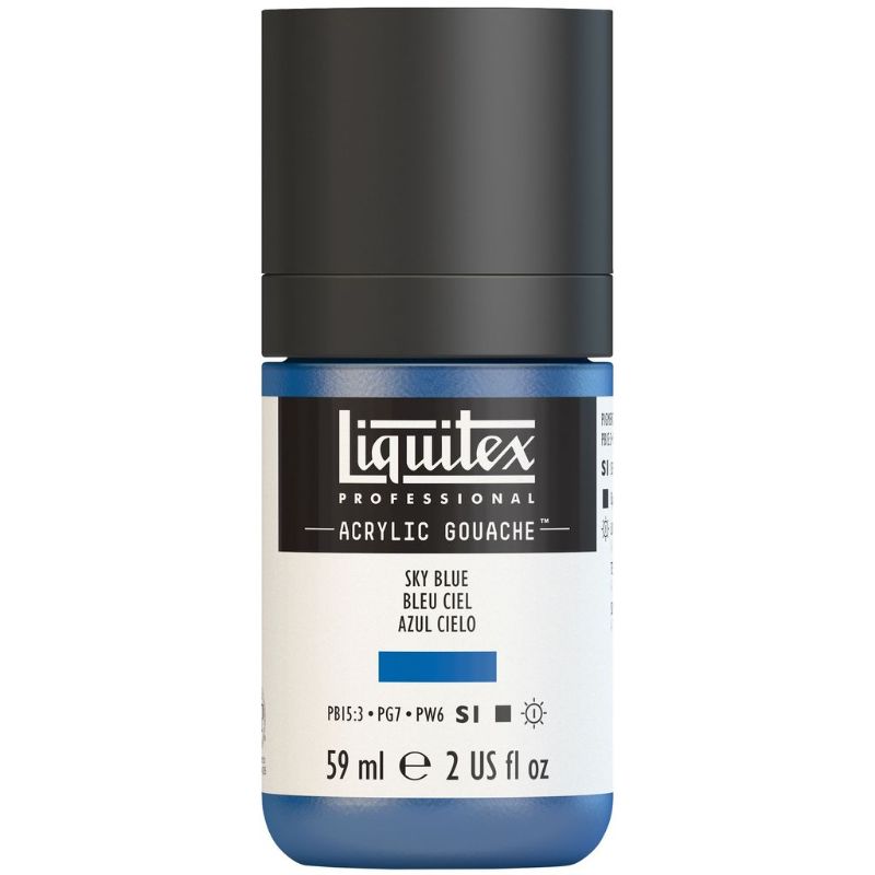 Sky Blue Liquitex Professional Acrylic Gouache in 59ml, offering intense color with a smooth matte finish.