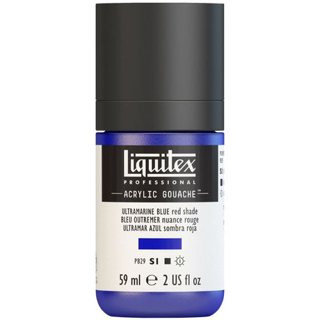 Ultra Blue Liquitex Professional Acrylic Gouache, intense color, matte finish, smooth application without dilution.