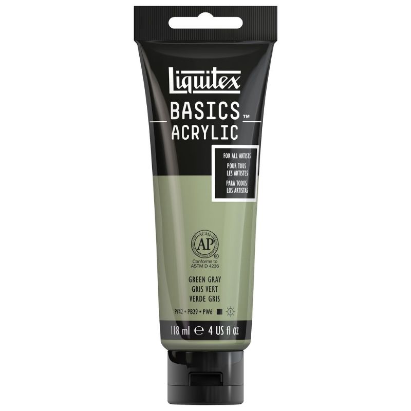 LIQUITEX BASICS ACRYLIC PAINT 118ML - GREEN GRAY