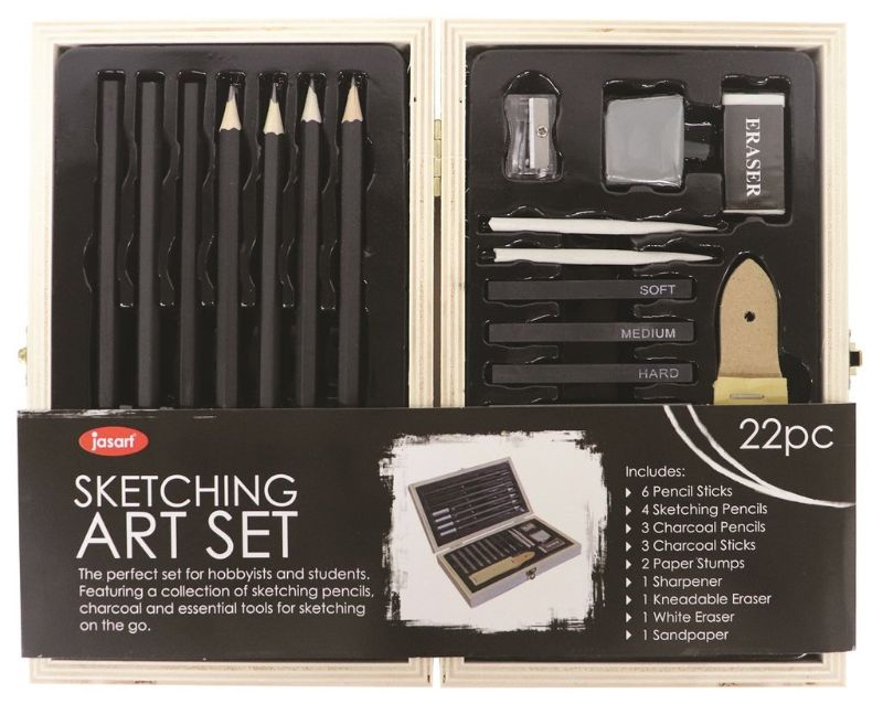 JASART SKETCHING WOODEN BOX - SET OF 22 -