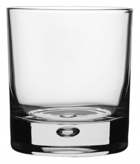 Set of 6 Pasabahce Centra DOF glasses, 305ml, soda-lime glass with air bubble base, perfect for cocktails and elegant dining.