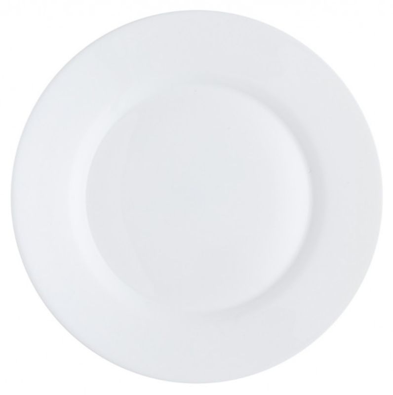 Elegant 25cm tempered glass dinner plates in a set of 36, perfect for versatile dining and stylish table settings.