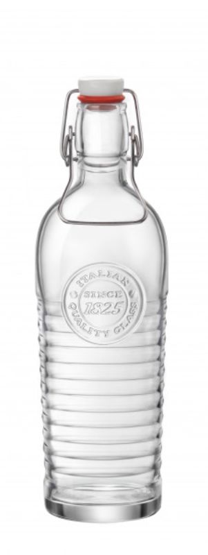 Six elegant 1.2L glass bottles from Bormioli Rocco, perfect for serving beverages and enhancing any dining setting.