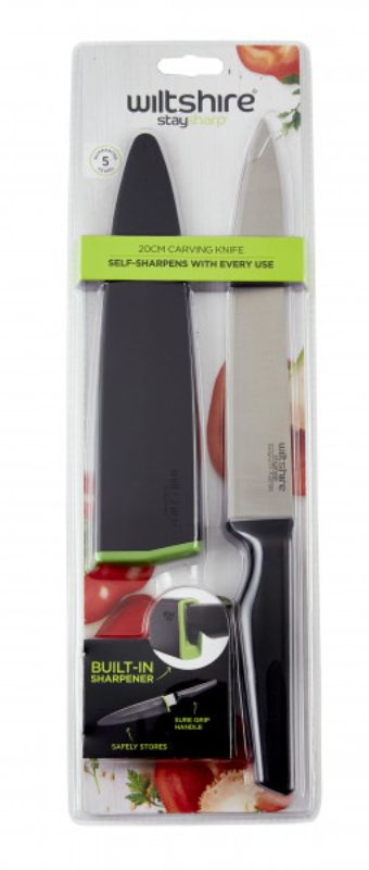 Wiltshire Staysharp 20cm Carving Knife with self-sharpening technology for effortless slicing of meats and poultry.