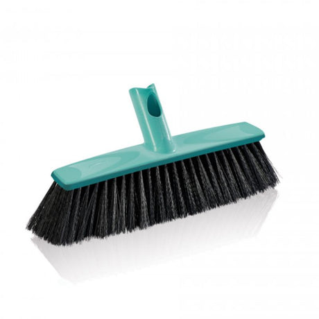 Leifheit Click System Broom Xtra Clean 30cm with X-shaped bristles for effective cleaning on tiled, stone, and PVC floors.