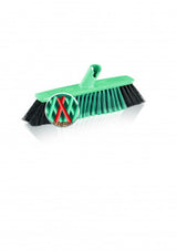 Leifheit Click System Broom Xtra Clean 30cm with X-shaped bristles for efficient cleaning on tiled, stone, and PVC floors.