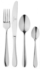 Stanley Rogers Albany 24 Piece Cutlery Set in elegant packaging, featuring high-quality stainless steel with a mirror finish.