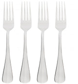 Elegant 4-piece stainless steel dinner fork set featuring a timeless design and mirror finish, ideal for versatile dining.