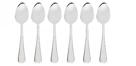 Elegant Wiltshire Baguette Teaspoon set of 6, crafted from durable stainless steel with a mirror polish finish.