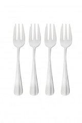 Stainless steel Wiltshire Baguette Cake Fork set, 4 pieces with mirror finish, ideal for elegant desserts and tea gatherings.