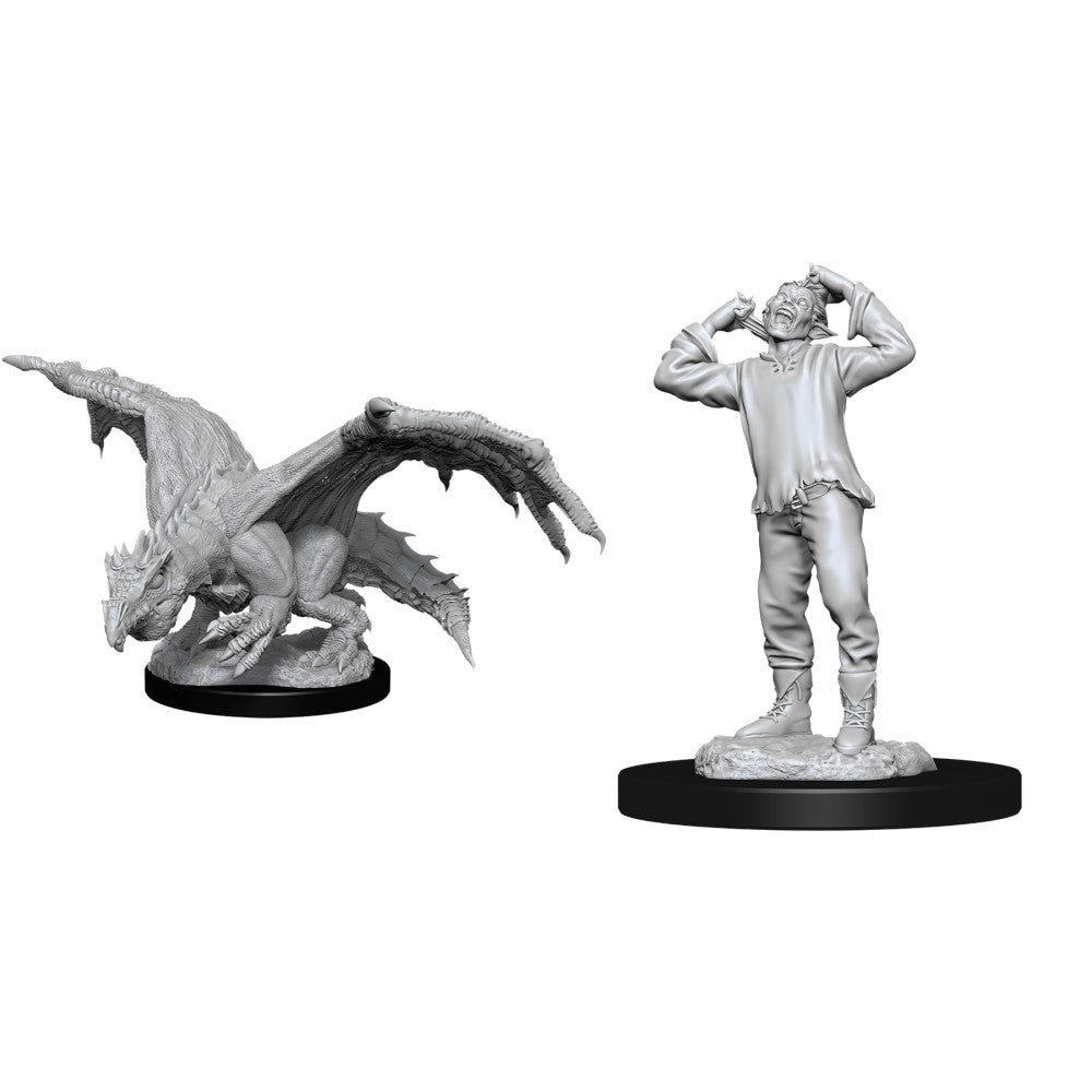 D&D Nolzurs Marvelous Unpainted Miniatures Green Dragon Wyrmling and Afflicted
