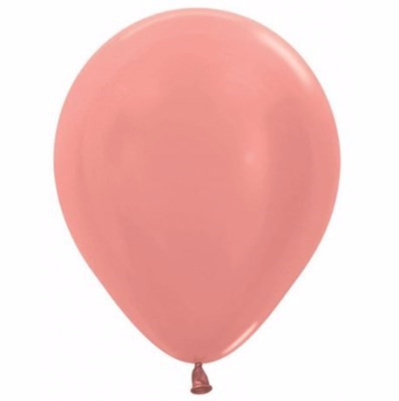 30cm Metallic Pearl Rose Gold 25PK Latex Balloons - Pack of 25