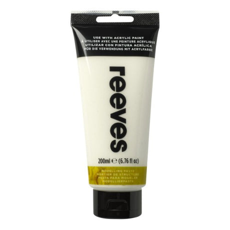 Reeves 200ml Modeling Paste for acrylics, enhancing texture, 3D effects, and brush stroke retention in art projects.