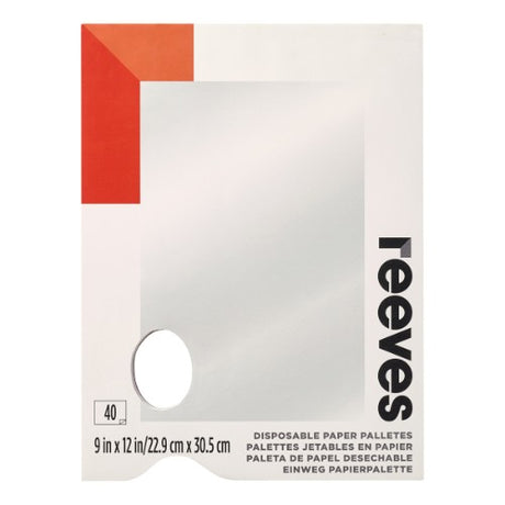 Reeves 9x12 Inch Tear Off Painting Palettes with 40 disposable sheets for easy oil and acrylic paint use, ideal for artists.