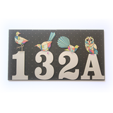 Brushed silver house number '2', 70mm x 148mm, featuring durable design and double-sided tape for easy attachment.