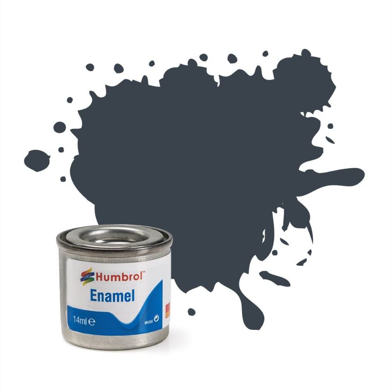 Set of 6 Humbrol Dark Grey Matt Enamel Paint tinlets, perfect for models and crafts, offers smooth, even application.